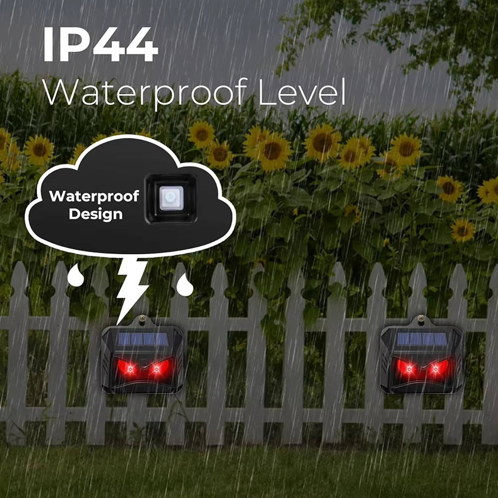 Ultrasonic Solar Powered Animal Repellent 2-Pack Outdoor Pest Control