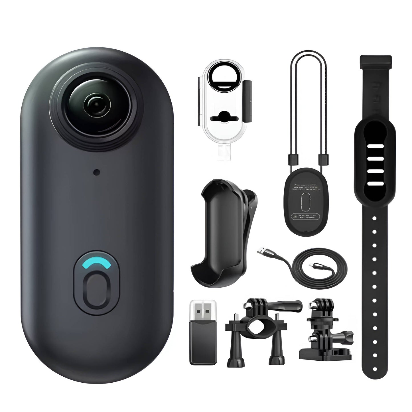 4K 360 Action Camera Thumb-Sized Waterproof With Magnetic Mounts