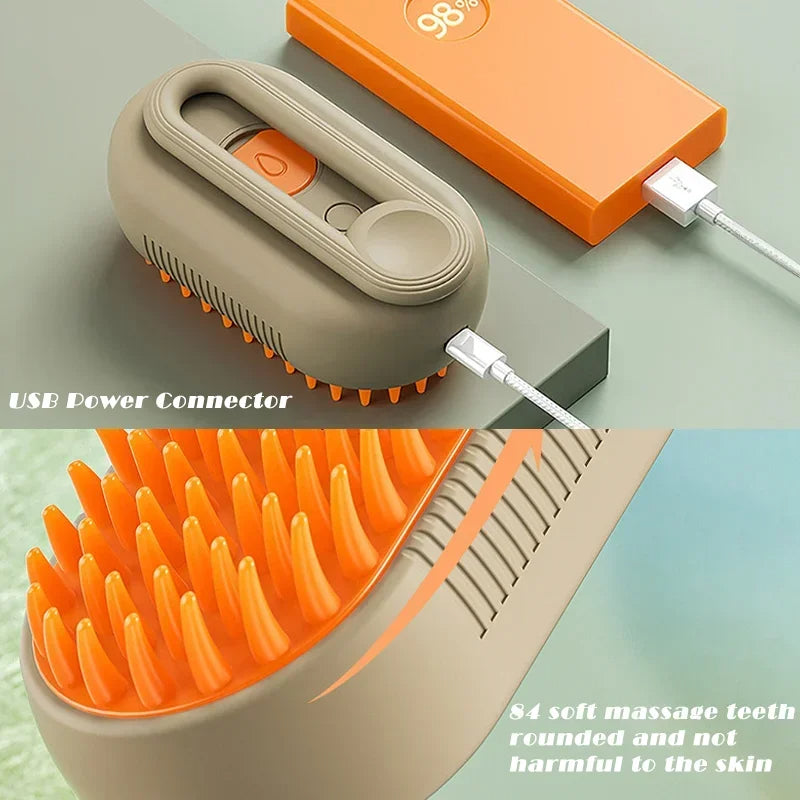 Rechargeable Silicone Pet Grooming Brush