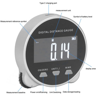 Digital Tape Measure With LCD Display And 656 Ft Range For Precision