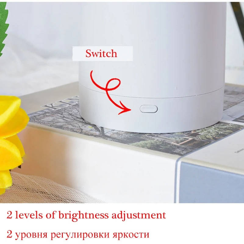 Adjustable USB Rechargeable Sunflower LED Night Light Lamp with Flexible Stem