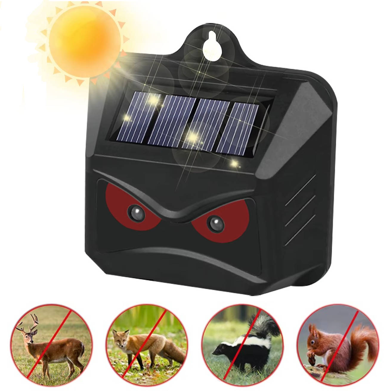 Ultrasonic Solar Powered Animal Repellent 2-Pack Outdoor Pest Control