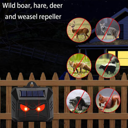 Ultrasonic Solar Powered Animal Repellent 2-Pack Outdoor Pest Control