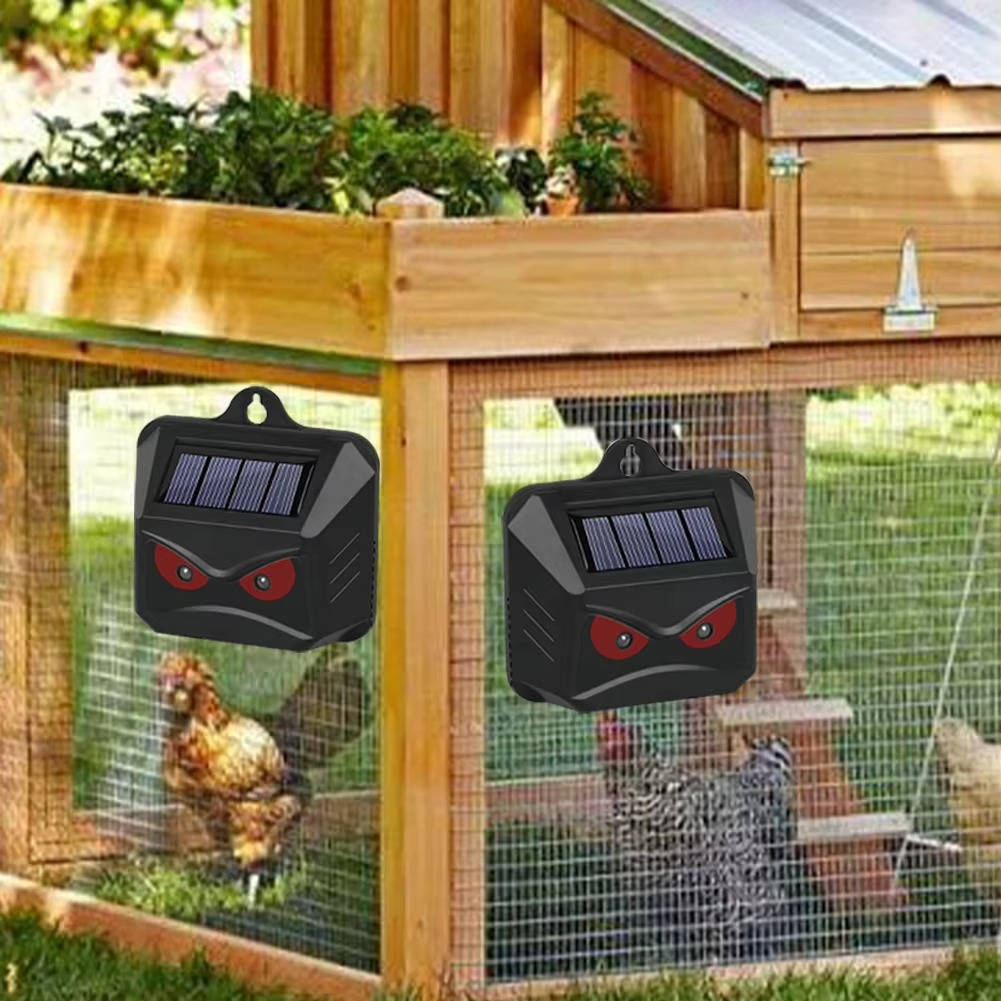Ultrasonic Solar Powered Animal Repellent 2-Pack Outdoor Pest Control