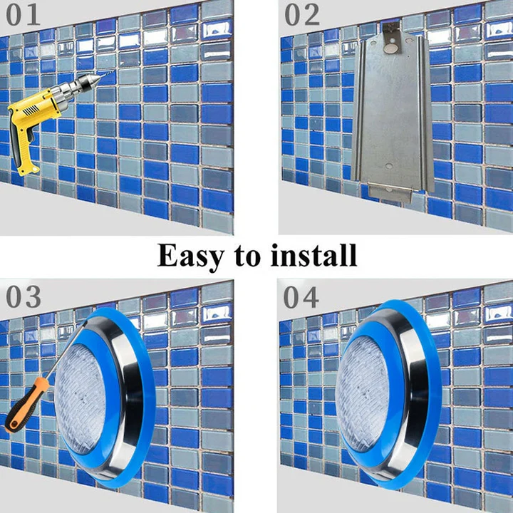15W LED Wall-Mounted Stainless Steel Pool Light Waterproof