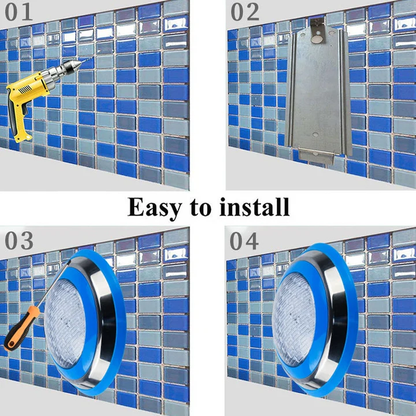 15W LED Wall-Mounted Stainless Steel Pool Light Waterproof