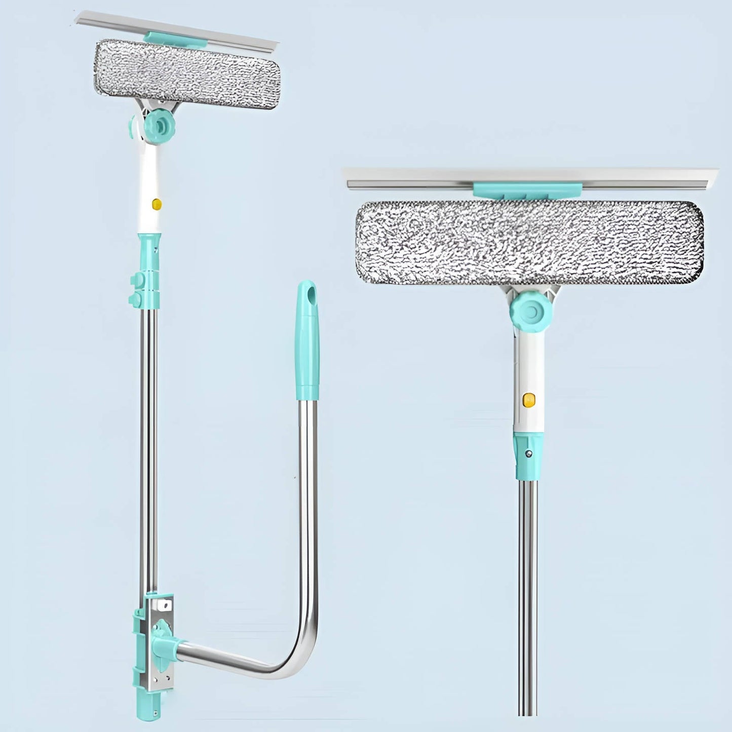 Telescopic Long Handle Window Cleaner Brush with Rotating Microfiber Head