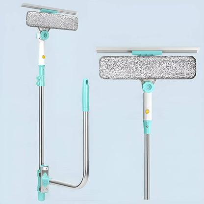 Telescopic Long Handle Window Cleaner Brush with Rotating Microfiber Head