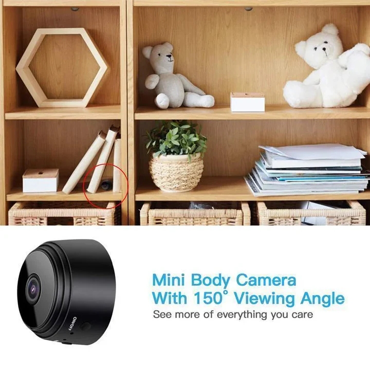 1080p WiFi Mini Security Camera With Magnetic Mount and Night Vision