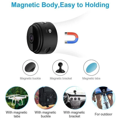 1080p WiFi Mini Security Camera With Magnetic Mount and Night Vision