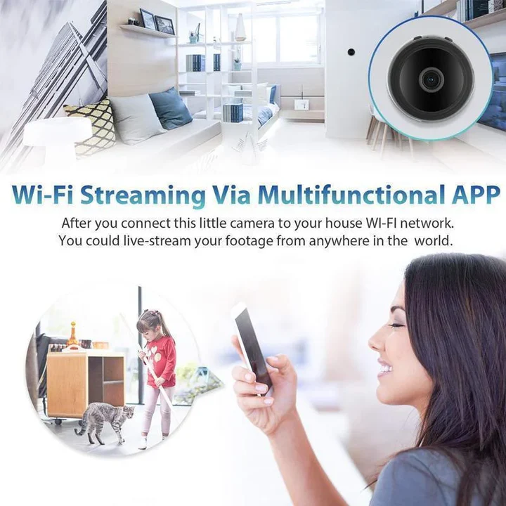 1080p WiFi Mini Security Camera With Magnetic Mount and Night Vision