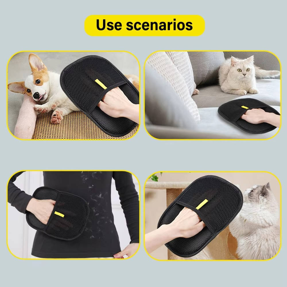Mesh Pet Hair Remover Glove With Black Surface