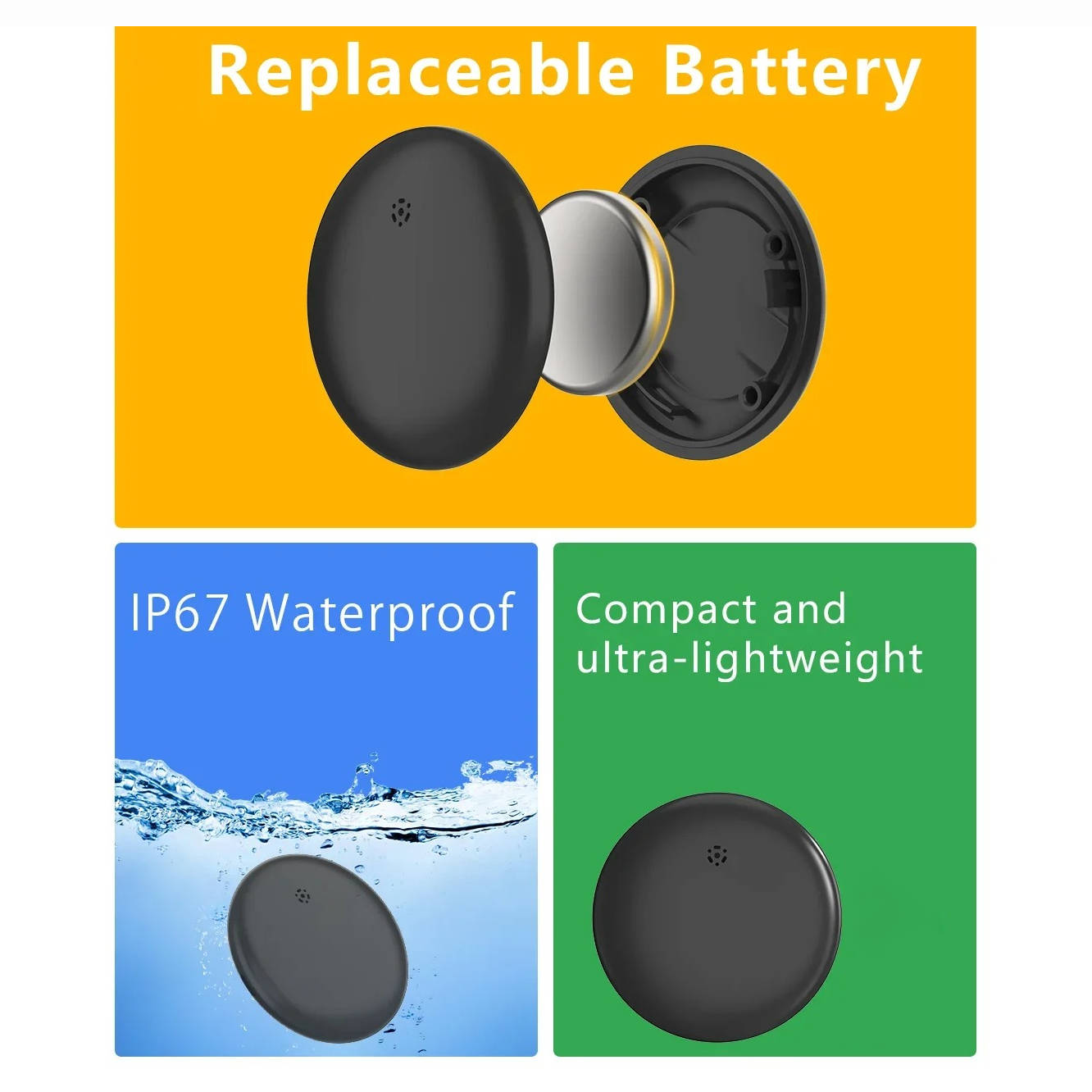 Mini Waterproof GPS Tracker for Cars, Pets, Keys with Bluetooth Alert