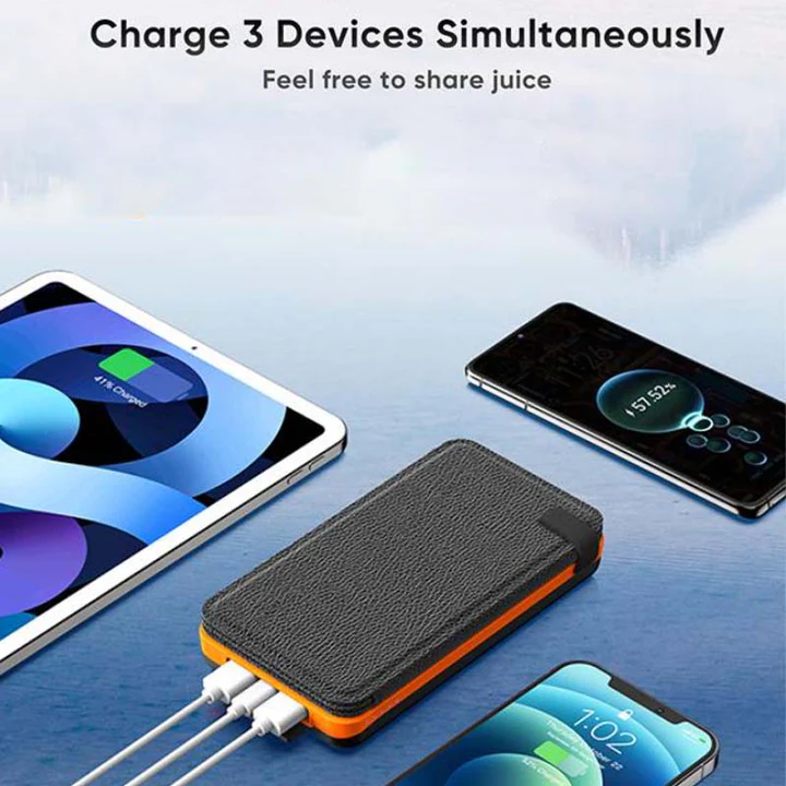 25000mAh Solar Power Bank Dual USB Fast Charge Waterproof Portable Charger