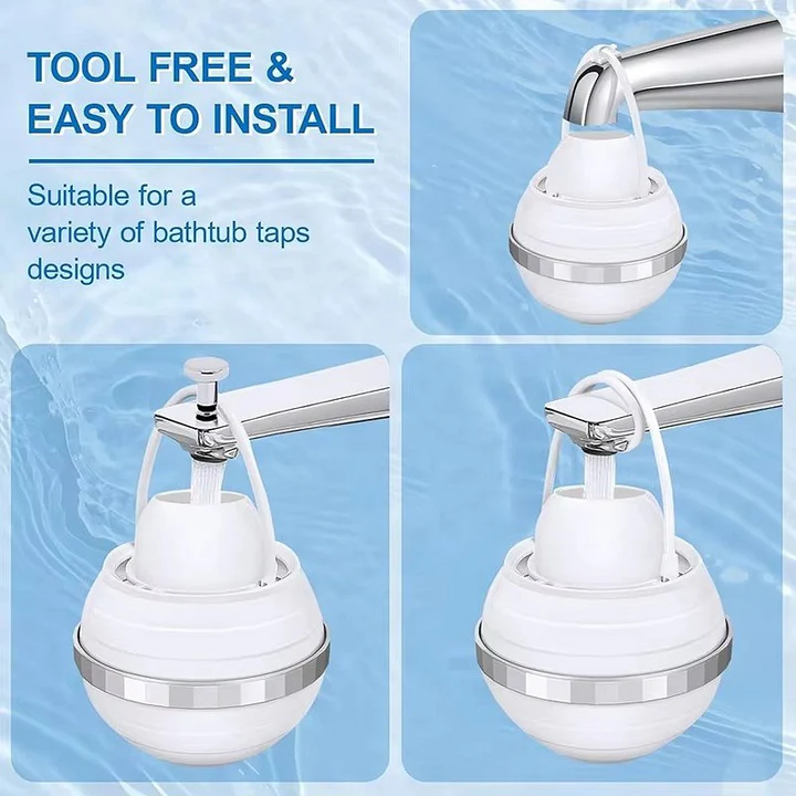 Bathtub Water Filter Clip-On for Soft, Clean Chlorine-Free Bathwater