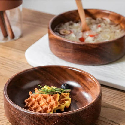 Walnut Wood Serving Bowl For Food Smooth Polished Multipurpose Bowl