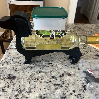 Novelty Metal Dachshund Wine Bottle Holder