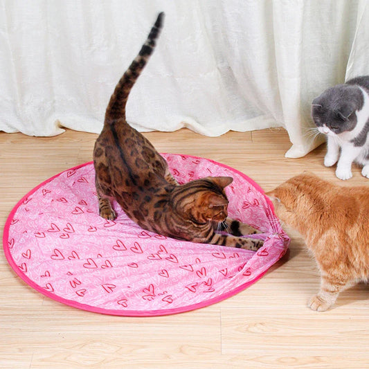 Interactive Heart Pattern Cat Play Mat