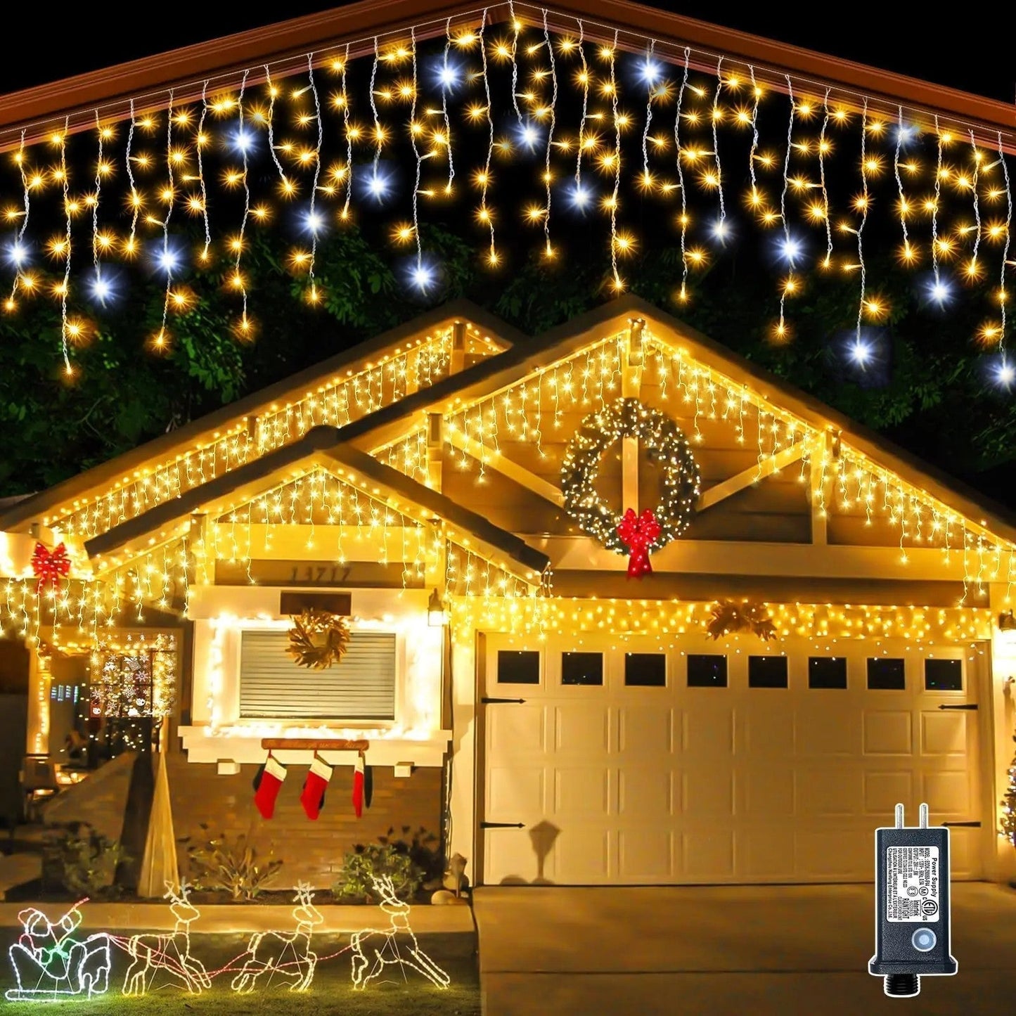 LED Curtain Christmas Lights Warm White Indoor Holiday Decor 2x1.5ft