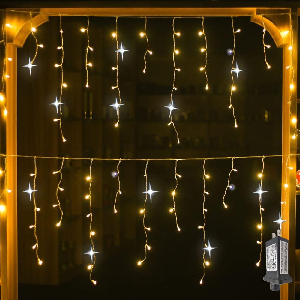 LED Curtain Christmas Lights Warm White Indoor Holiday Decor 2x1.5ft