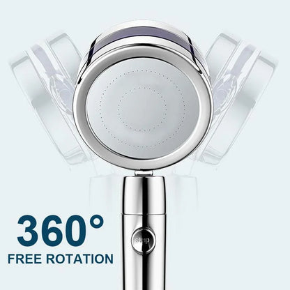 High Pressure 360° Rotatable Shower Head With Water Saving Switch