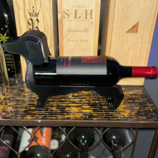 Novelty Metal Dachshund Wine Bottle Holder