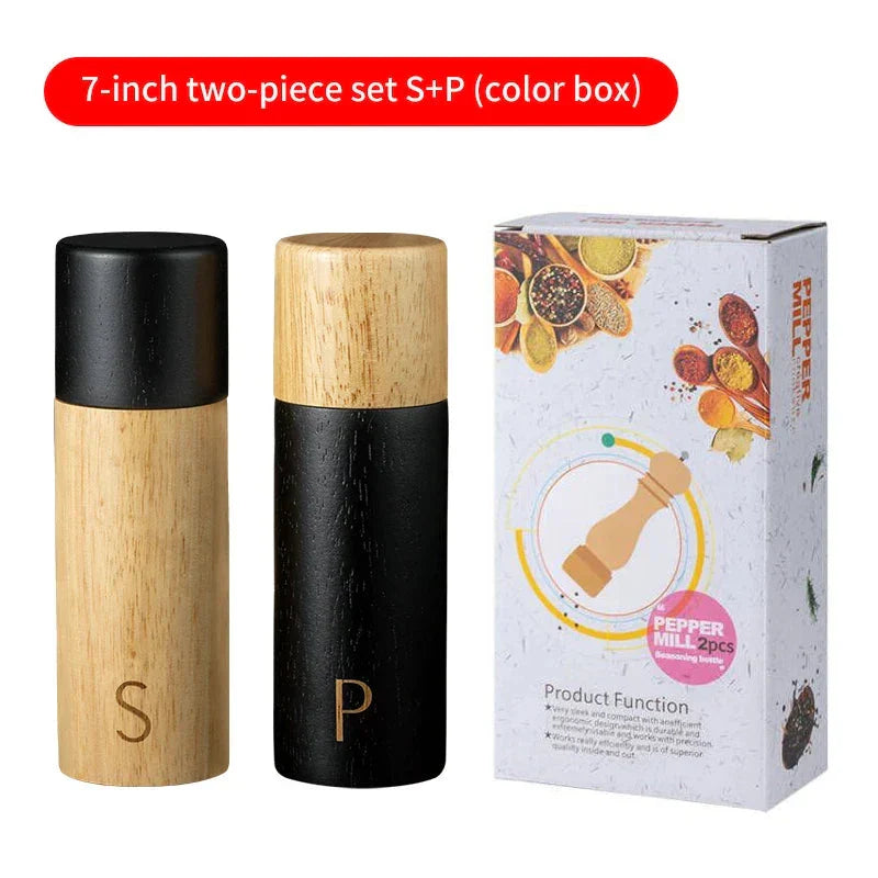Modern Wooden Salt and Pepper Mill Set