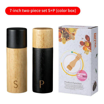 Modern Wooden Salt and Pepper Mill Set
