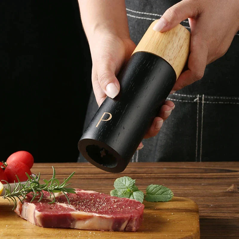 Modern Wooden Salt and Pepper Mill Set