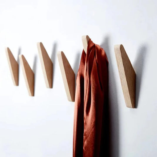 Wooden Wall-Mounted Coat Hook Decorative Holder for Coats and Hats