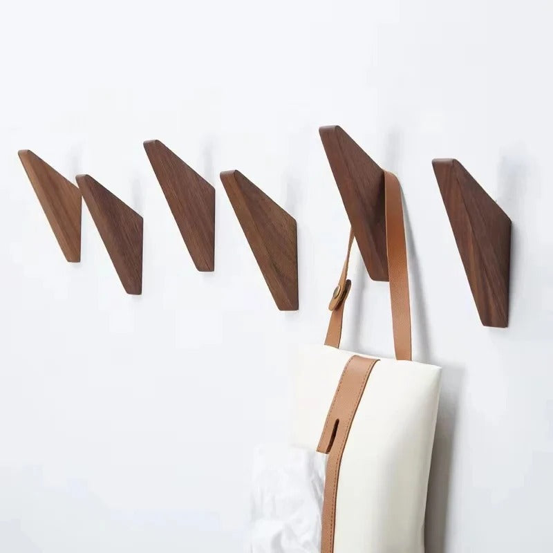 Wooden Wall-Mounted Coat Hook Decorative Holder for Coats and Hats