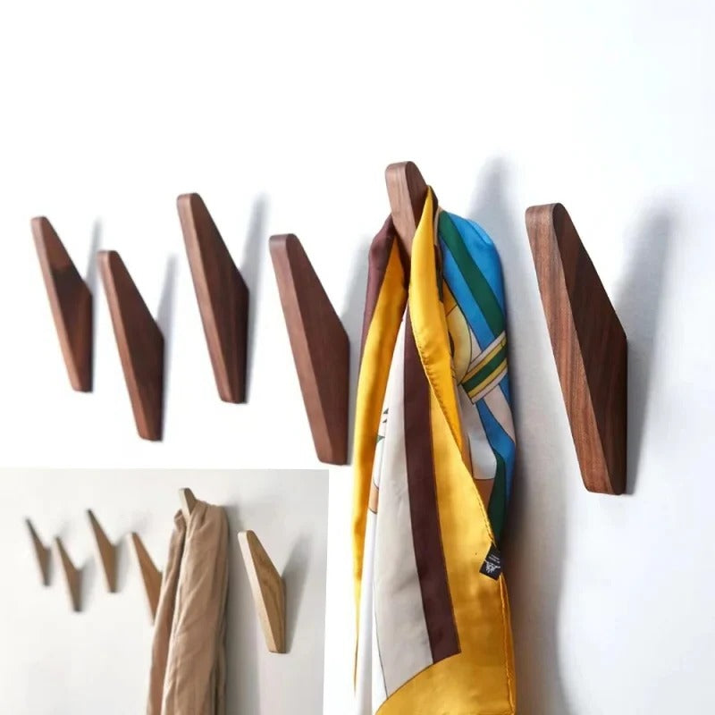 Wooden Wall-Mounted Coat Hook Decorative Holder for Coats and Hats