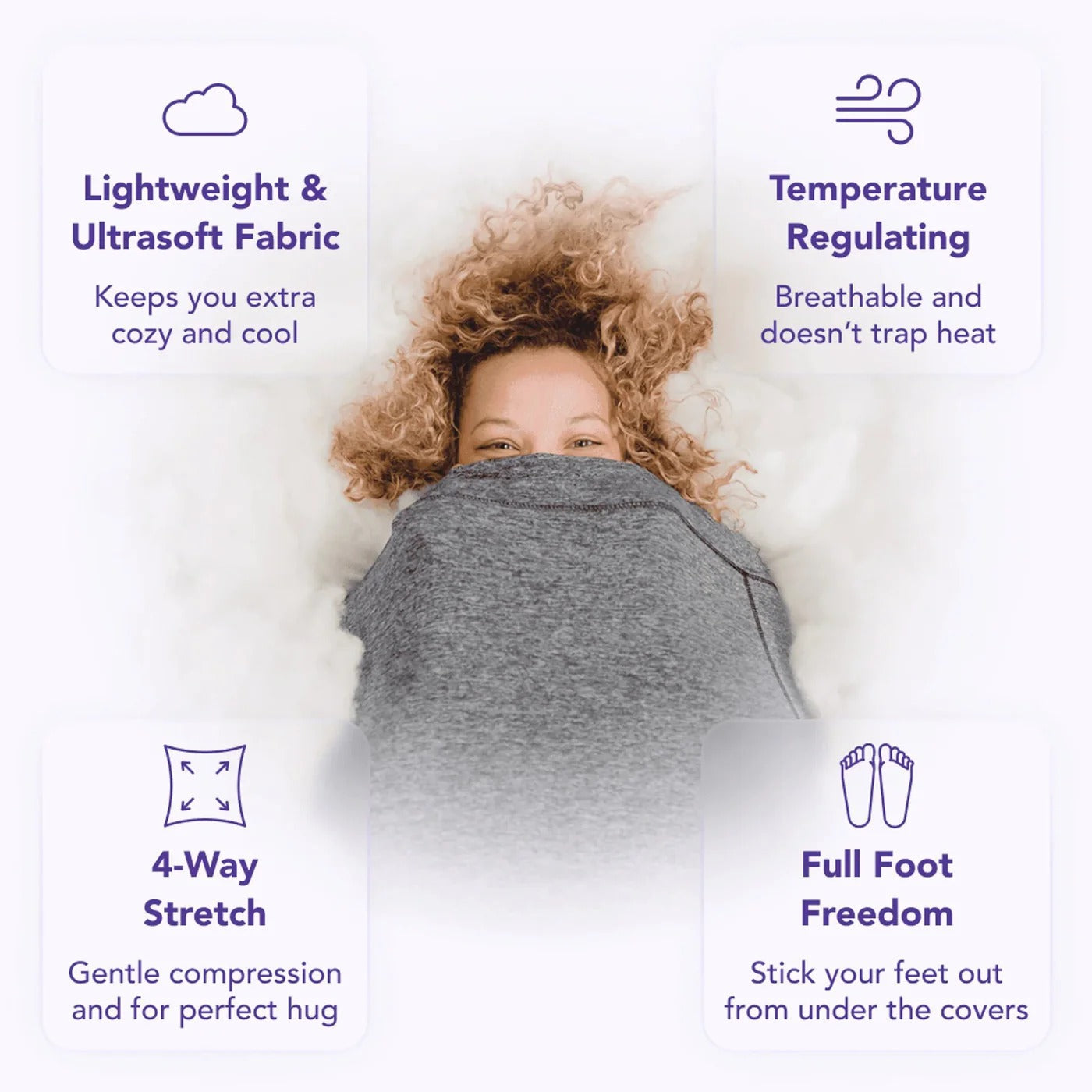 Adult Swaddle Blanket with Compression for Anxiety Relief and Restful Sleep