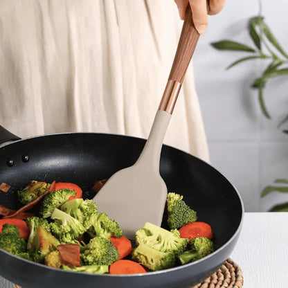 Heat Resistant Kitchen Utensil Set With Non-Scratch Cooking Tools