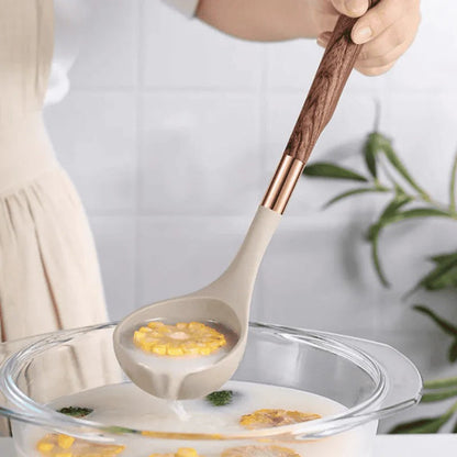 Heat Resistant Kitchen Utensil Set With Non-Scratch Cooking Tools