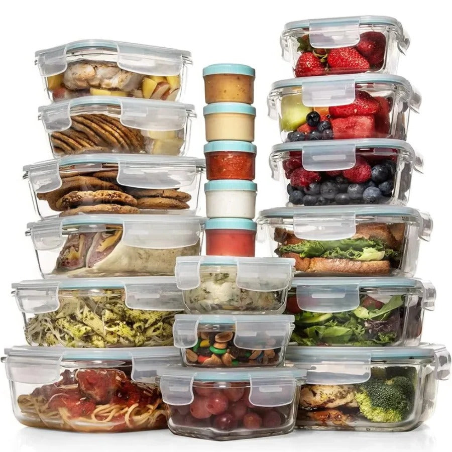 35 Piece Food Storage Container Set With Airtight Lids and Portions