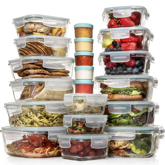 35 Piece Food Storage Container Set With Airtight Lids and Portions