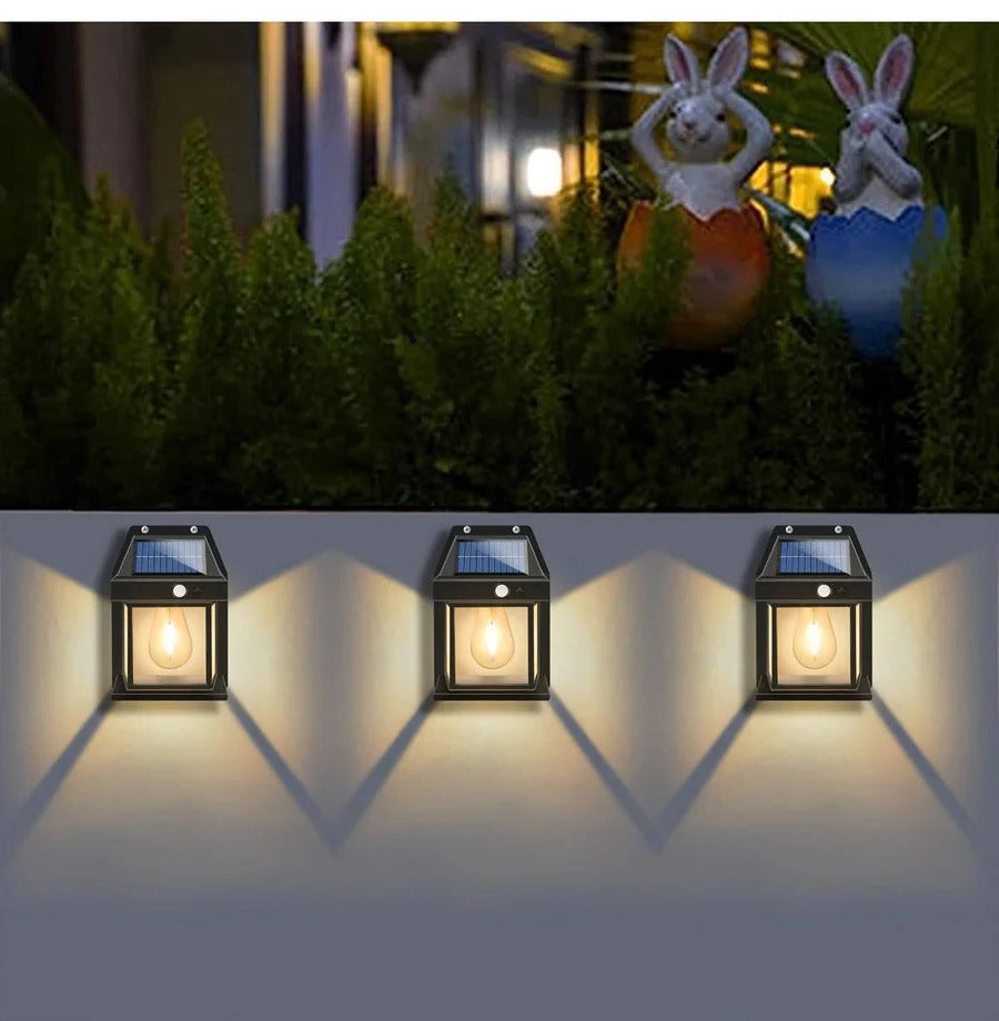 Solar Outdoor Wall Lamps 2-Pack With Motion Sensor And Weatherproof Design