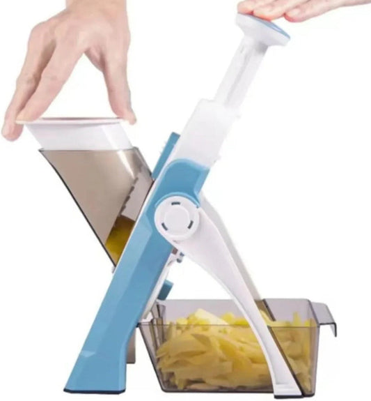 5-in-1 Vegetable Slicer with Collecting Tray and Safety Guard