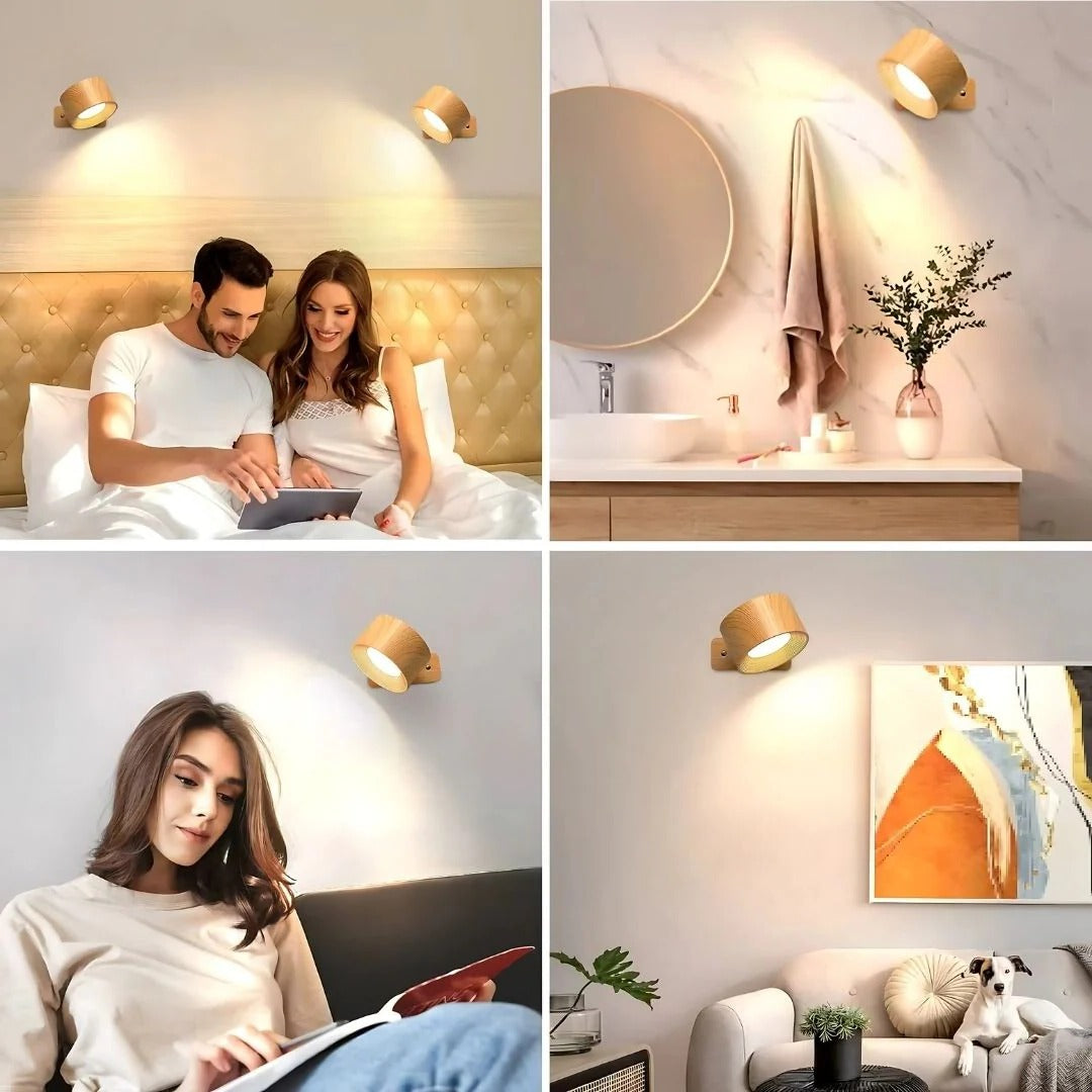 Rechargeable Wall Light With 360° Magnetic Rotation and Touch Control