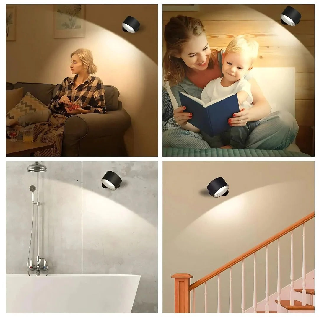 Rechargeable Wall Light With 360° Magnetic Rotation and Touch Control