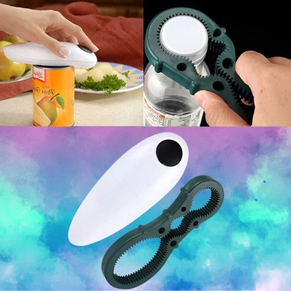 Automatic Electric Can Opener With Built-In Bottle And Jar Opener