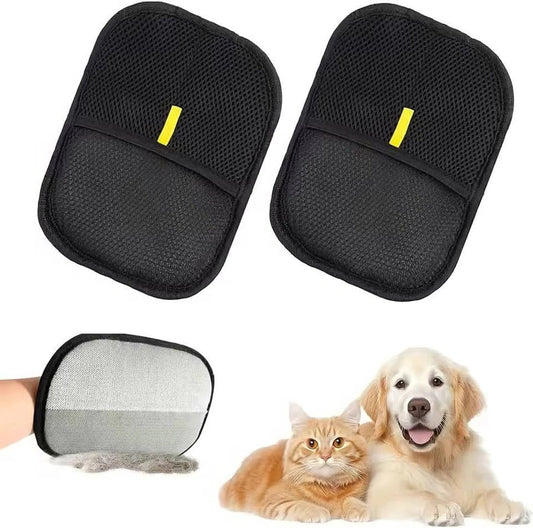Pet Hair Remover Gloves for Grooming and Fur Removal Set of 2
