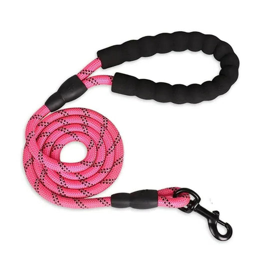 Reflective Nylon Dog Leash with Padded Handle for Strong Dogs
