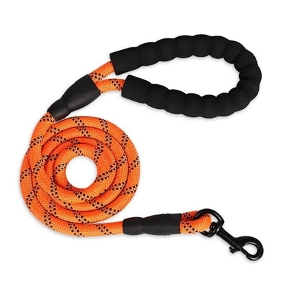 Reflective Nylon Dog Leash with Padded Handle for Strong Dogs