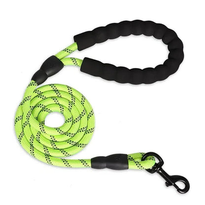 Reflective Nylon Dog Leash with Padded Handle for Strong Dogs