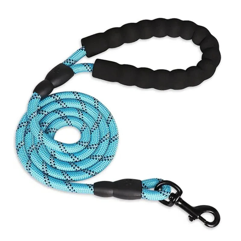 Reflective Nylon Dog Leash with Padded Handle for Strong Dogs