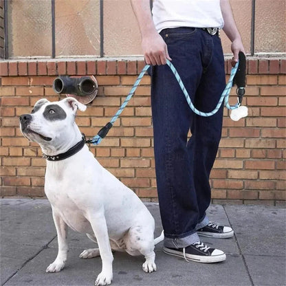 Reflective Nylon Dog Leash with Padded Handle for Strong Dogs