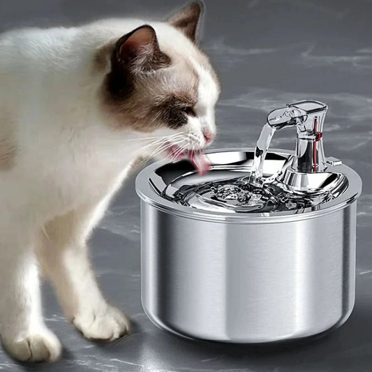 Stainless Steel Cat Water Fountain with Filter and Motion Sensor