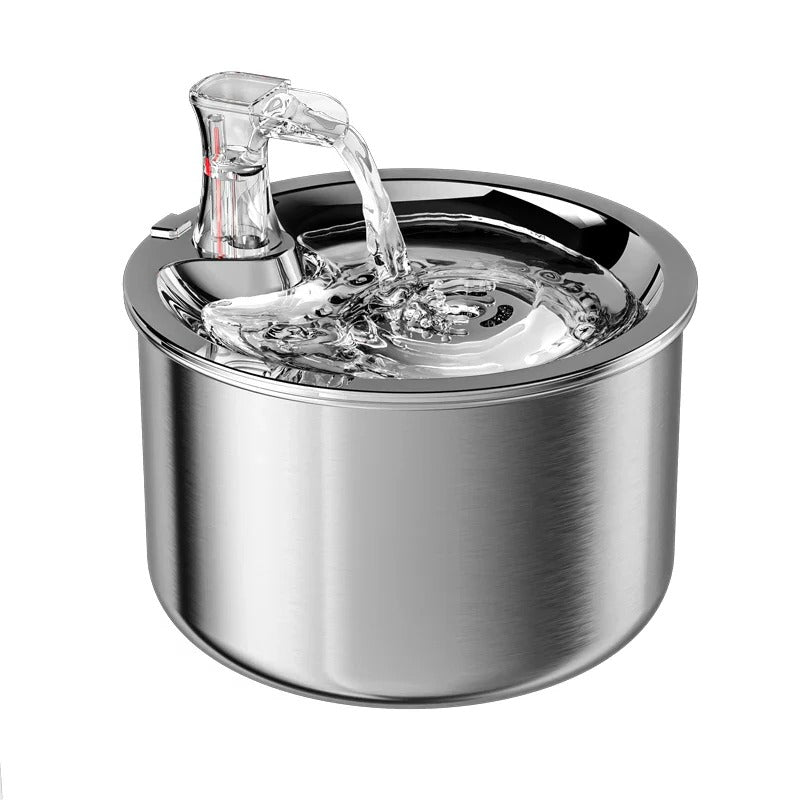 Stainless Steel Cat Water Fountain with Filter and Motion Sensor